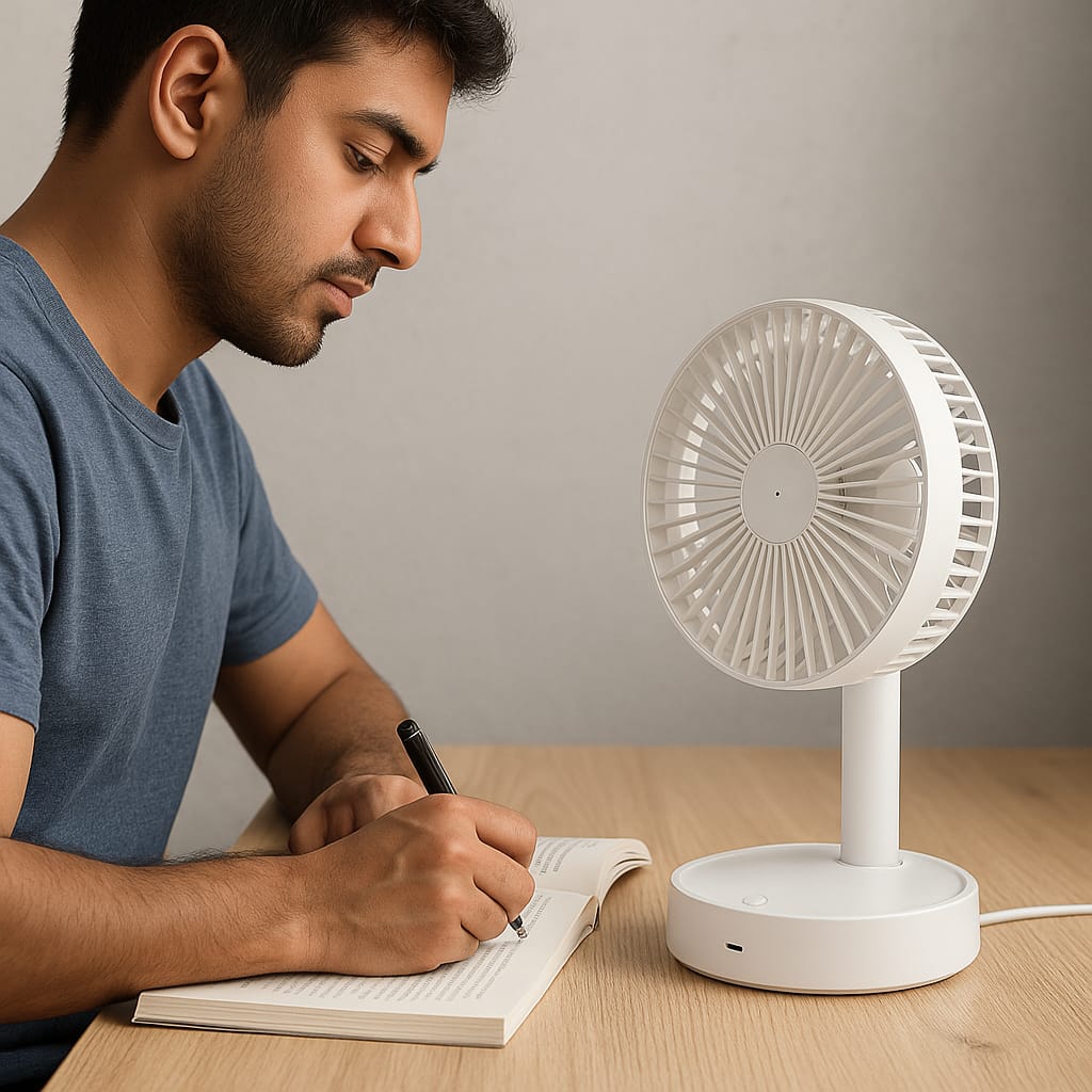 Rechargable adjustable portable fan
